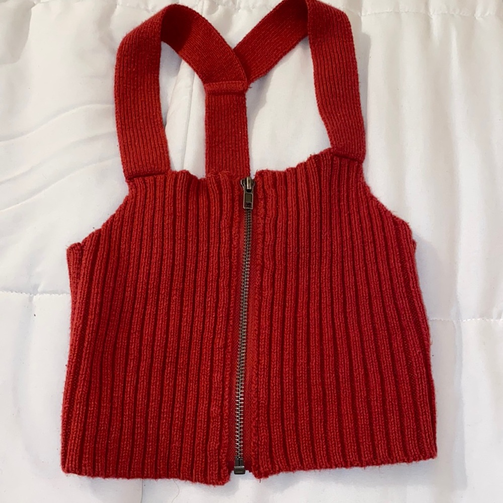 Zip up crop top